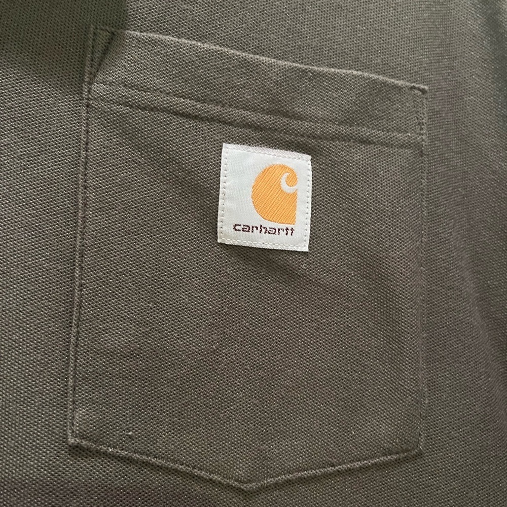 Carhartt Olive Green Polo Shirt Classic Workwear Fit - Picture 4 of 4